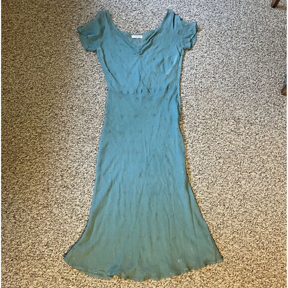 Calypso by Christiane Celle Womens Sheer Dress Size S Boho Metallic Fairy Silk? - Picture 1 of 9